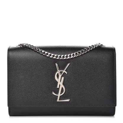 Saint Laurent Grain De Poudre Small Monogram Kate Satchel Black 1 of 8