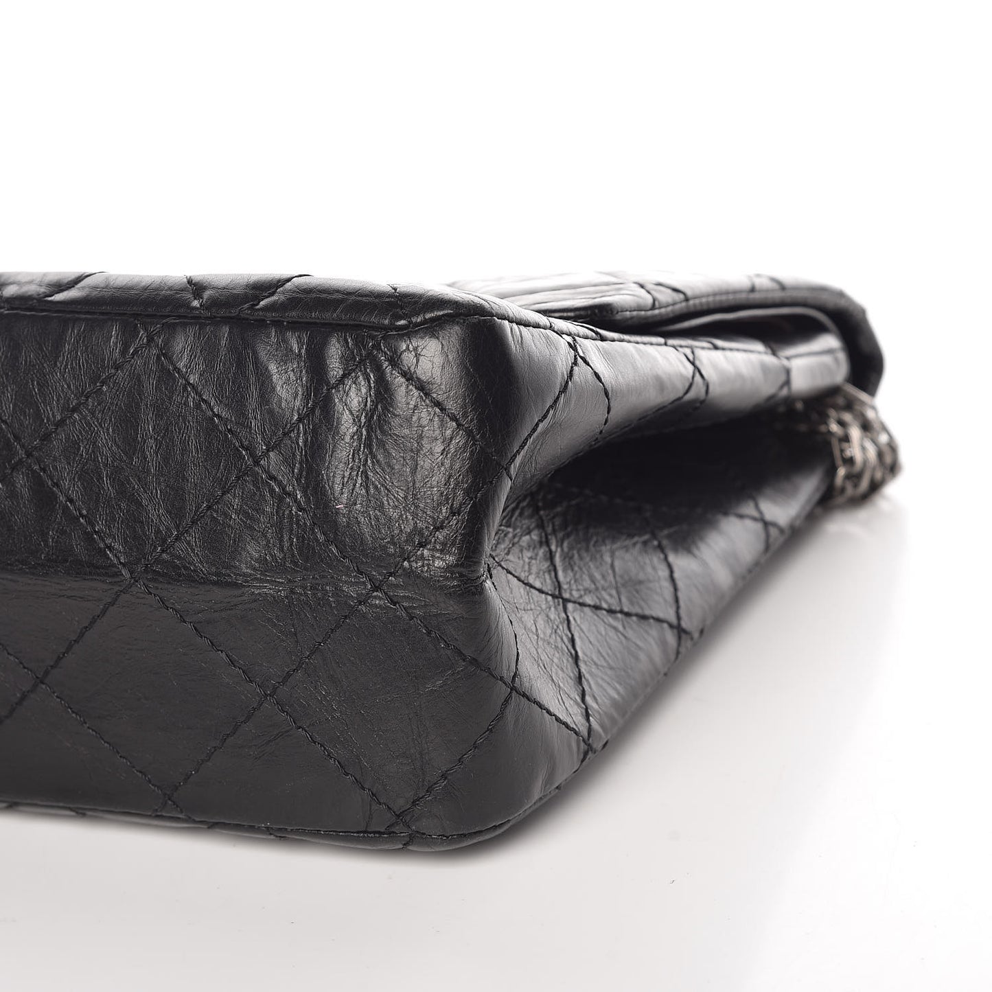 Aged Calfskin Quilted 2.55 Reissue 227 Flap Black