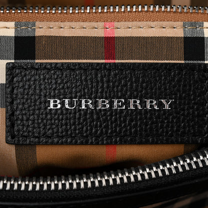 Burberry Derby Calfskin House Check Medium Banner Tote Black 6 of 11