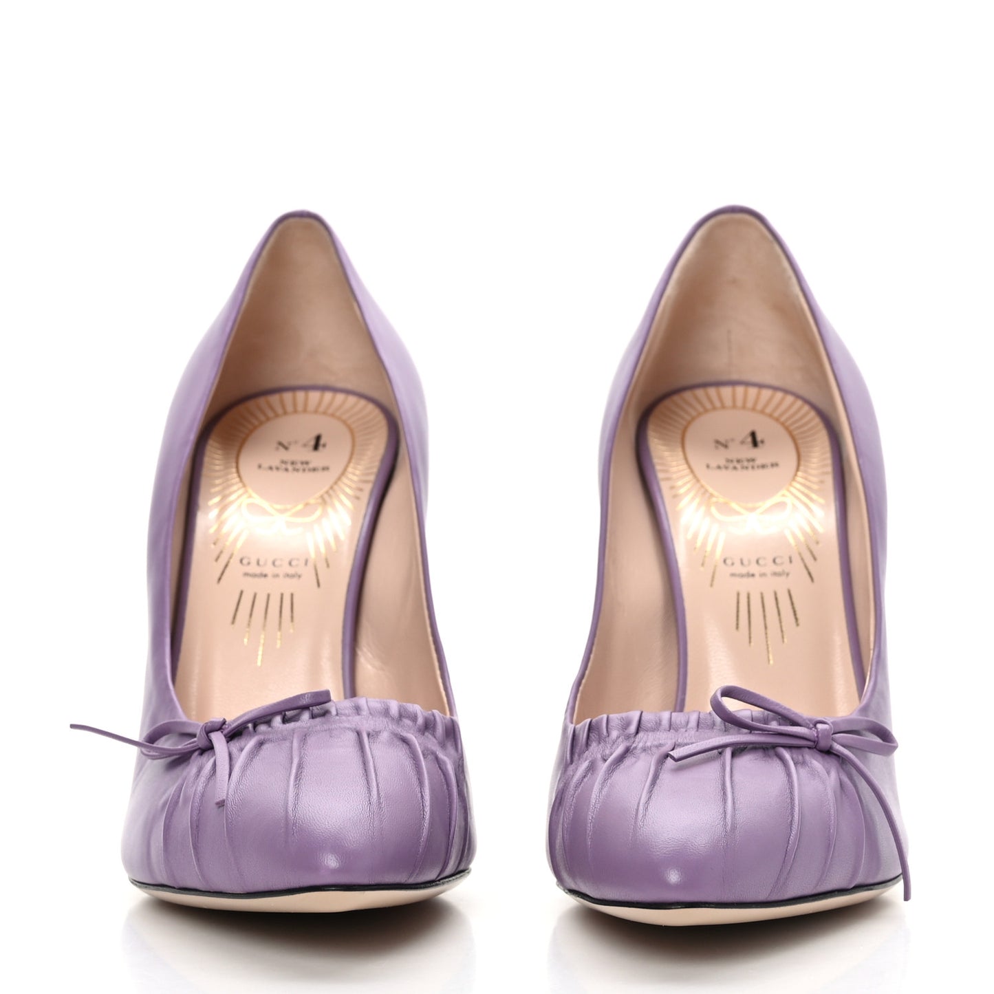 Nappa Bow High Heel Pumps 39.5 New Lavender