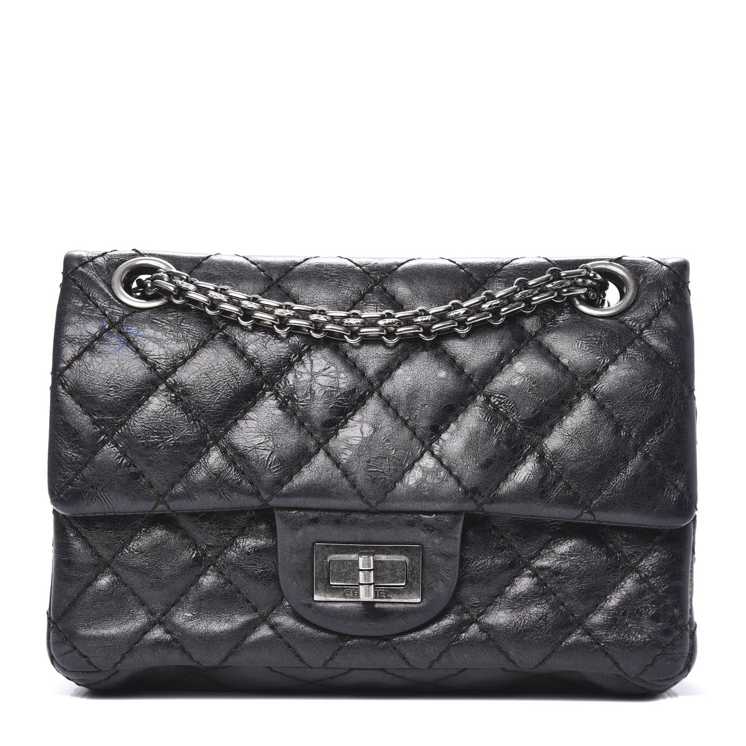 Chanel Iridescent Calfskin Quilted 2.55 Reissue 224 Flap Black 1 of 13