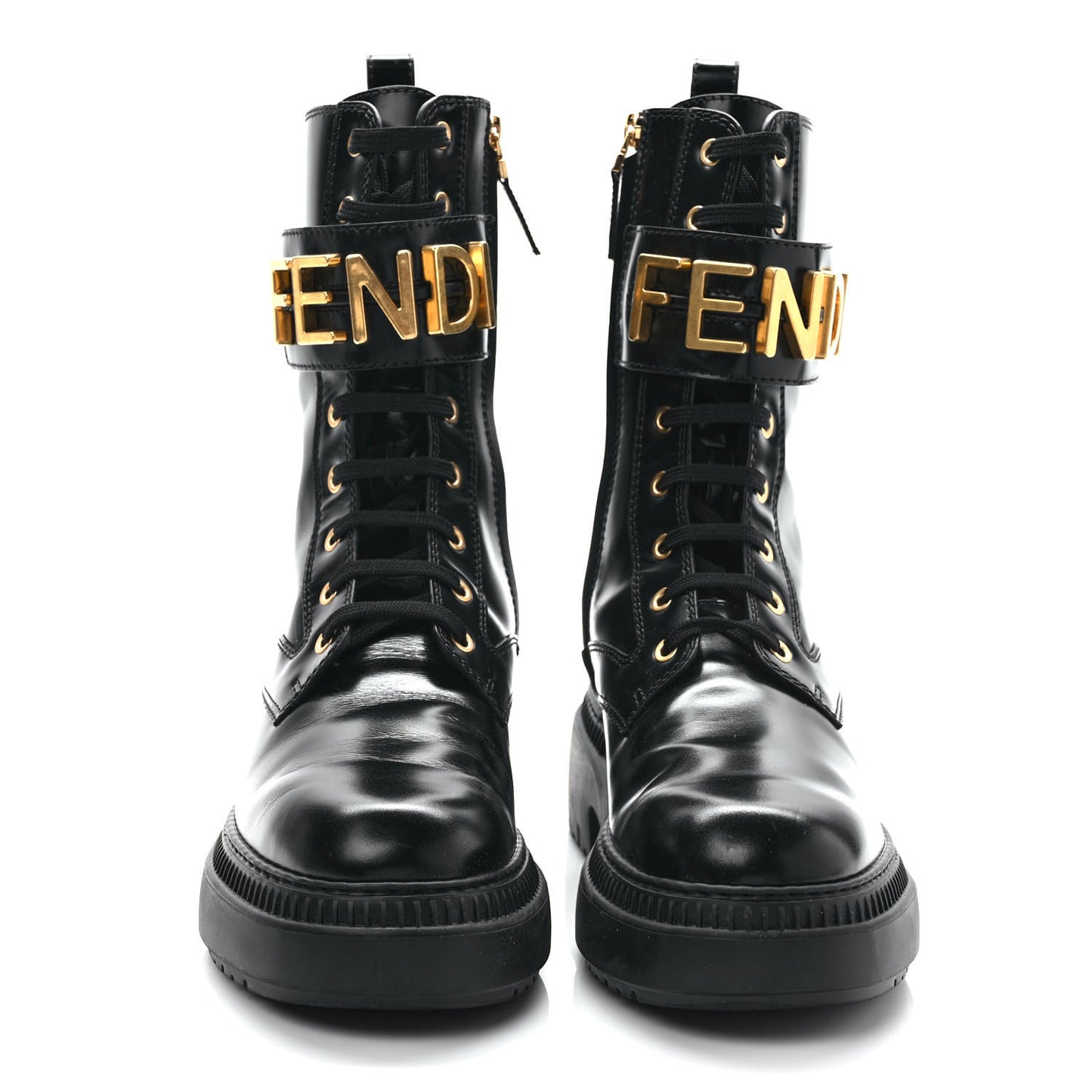 Vitello Abrasivato Fendigraphy 50mm Biker Boots 39.5 Black