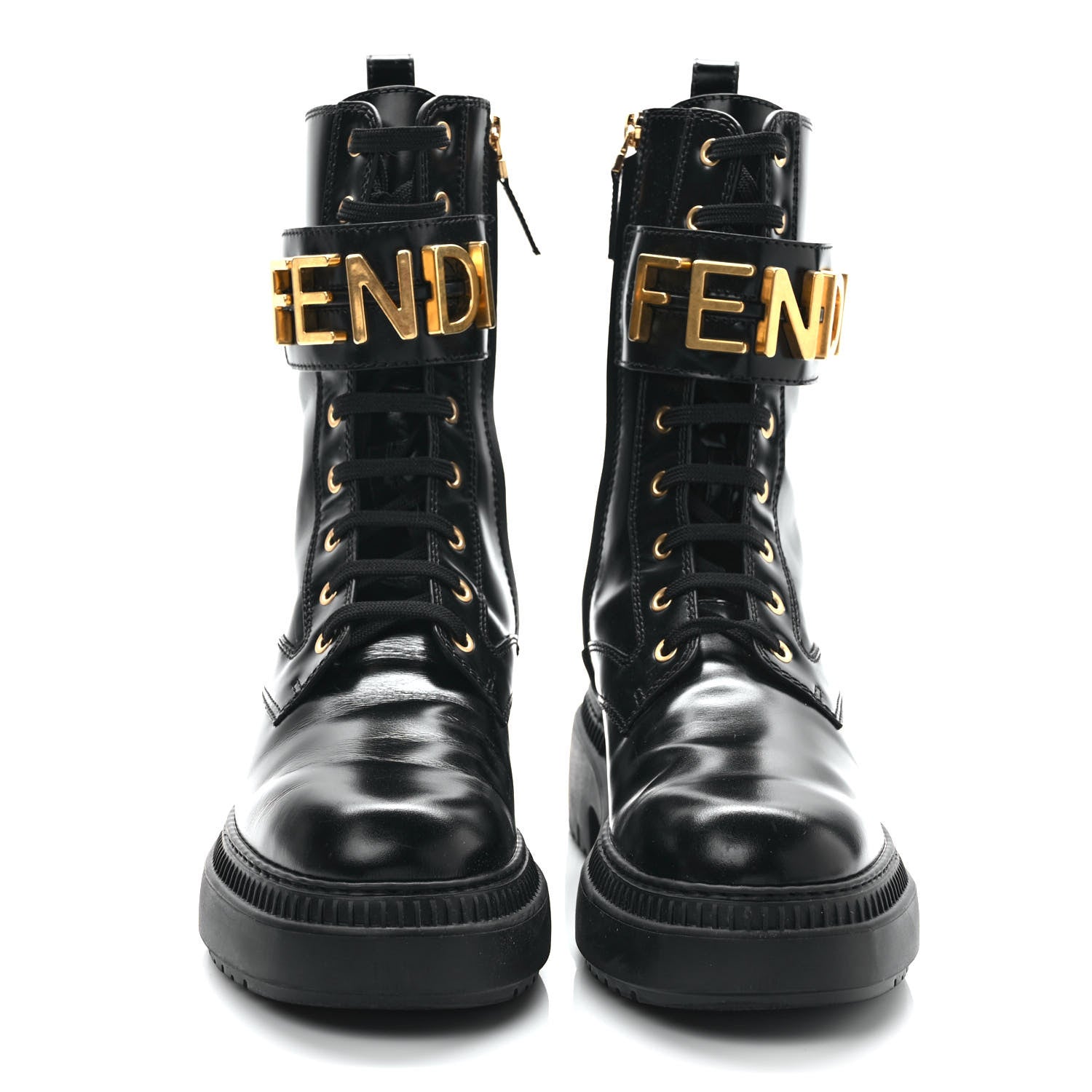 Fendi Vitello Abrasivato Fendigraphy 50mm Biker Boots 39.5 Black 2 of 12