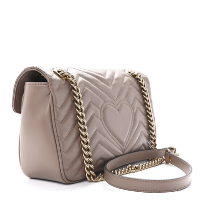 Gucci Calfskin Matelasse Small GG Marmont Shoulder Bag Porcelain Rose 3 of 13