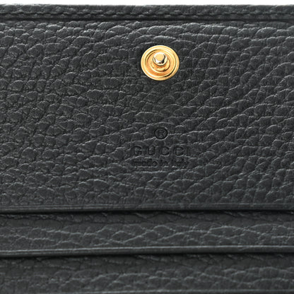 Gucci Pebbled Calfskin GG Marmont Card Case Black 6 of 9