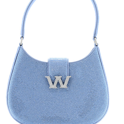 Alexander Wang Calfskin Satin Crystal Embellished Small Legacy Glitter Hobo Oxford 8 of 10