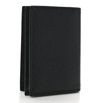 Gucci Calfskin Boar Effect GG Marmont Card Case Black 3 of 7