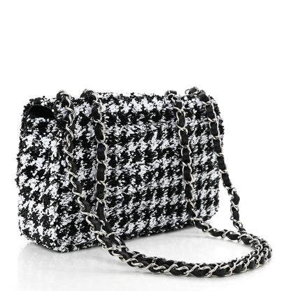 Chanel Sequin Houndstooth Medium Flap Black White 3 of 10