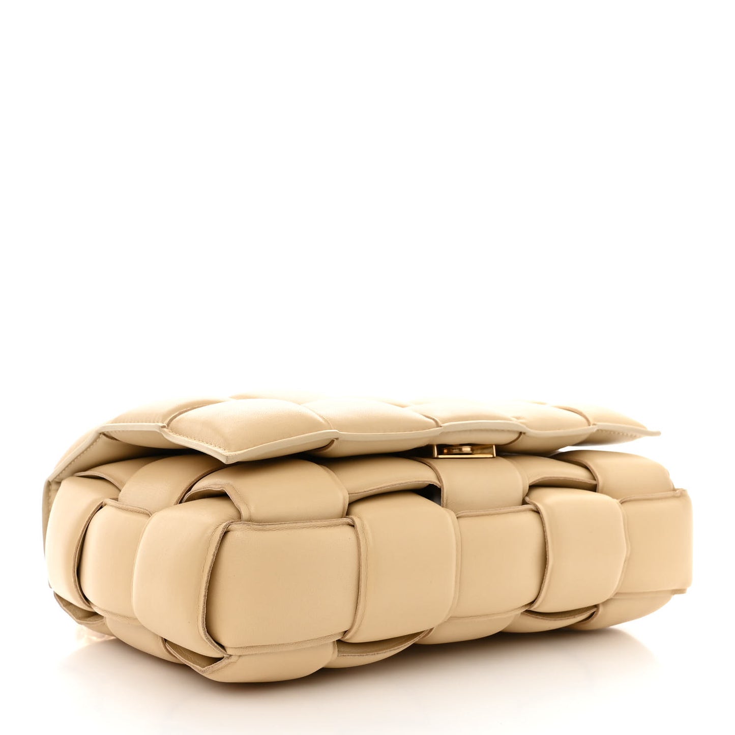 Lambskin Maxi Intreccio Padded Chain Cassette Crossbody Bag Porridge
