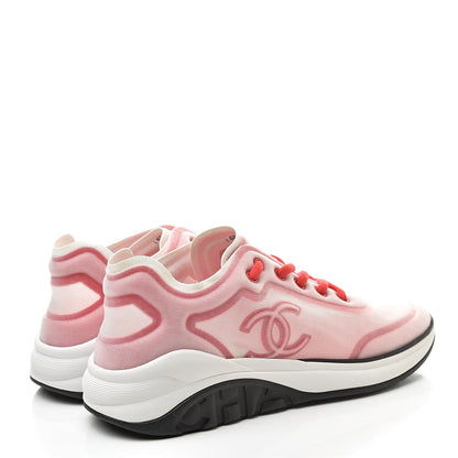 Chanel Mesh Lycra Womens CC Sneakers 41.5 White Red 4 of 7