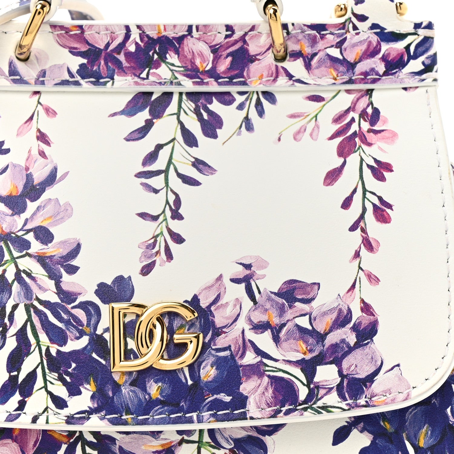 Dolce & Gabbana Dauphine Mini Floral Print Miss Sicily Satchel White Multicolor 7 of 11