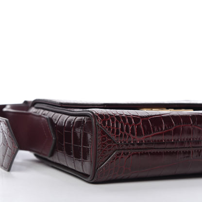 Givenchy Calfskin Crocodile Embossed Small Eden Burgundy 6 of 9