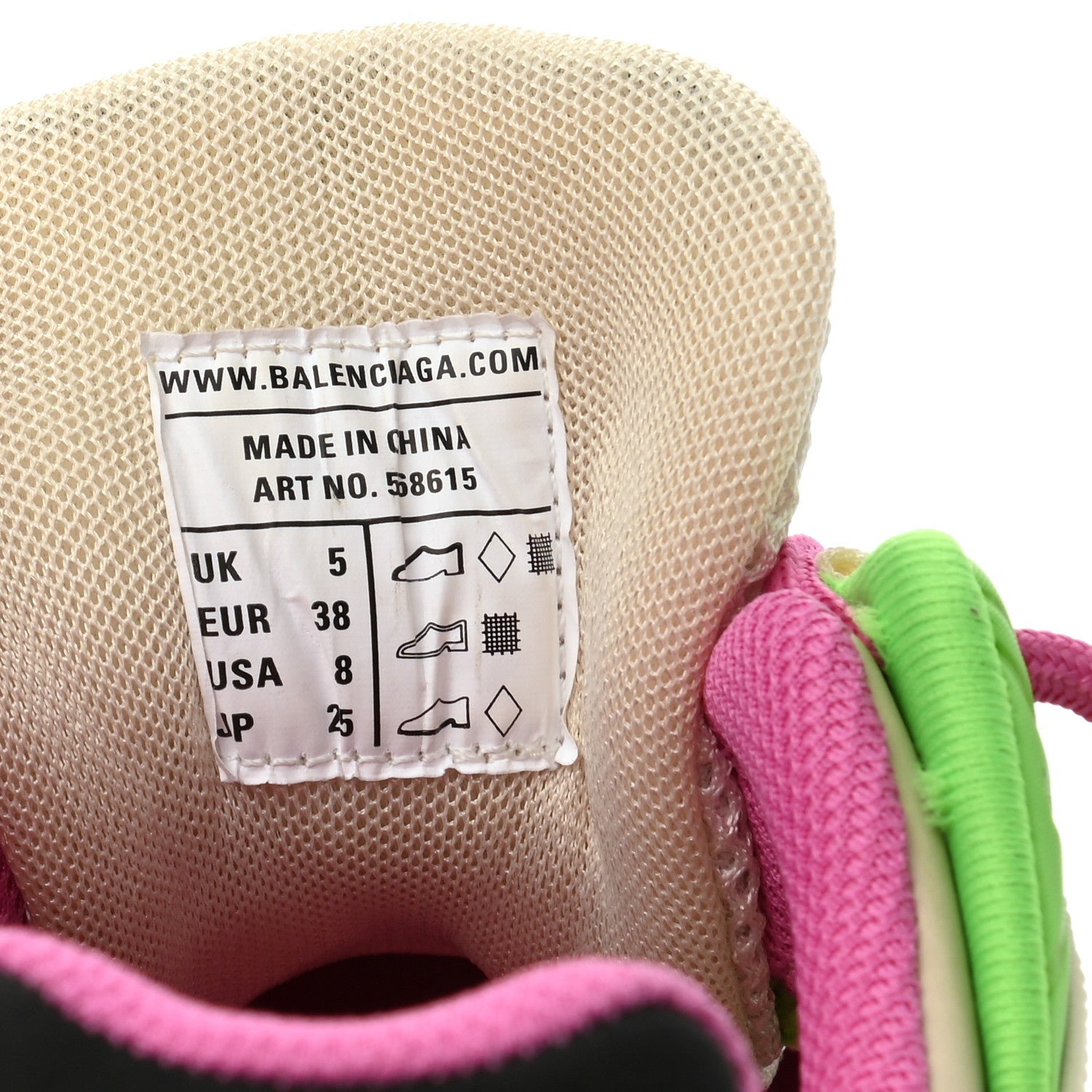 Balenciaga Rubber Mesh Bi-Color Womens Track.2 Open Sneakers 38 White Green Pink 8 of 10