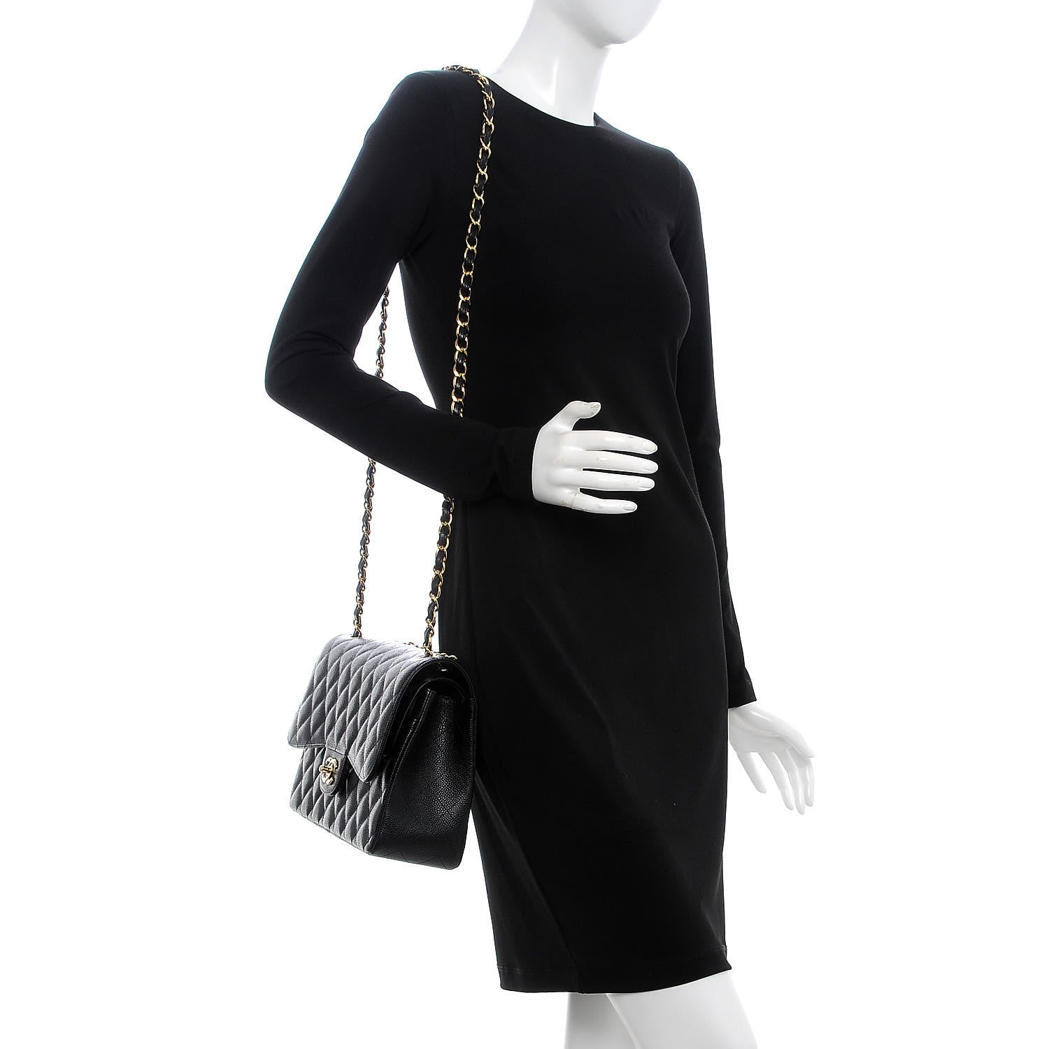 Chanel Caviar Quilted Jumbo Double Flap Black 4 of 11