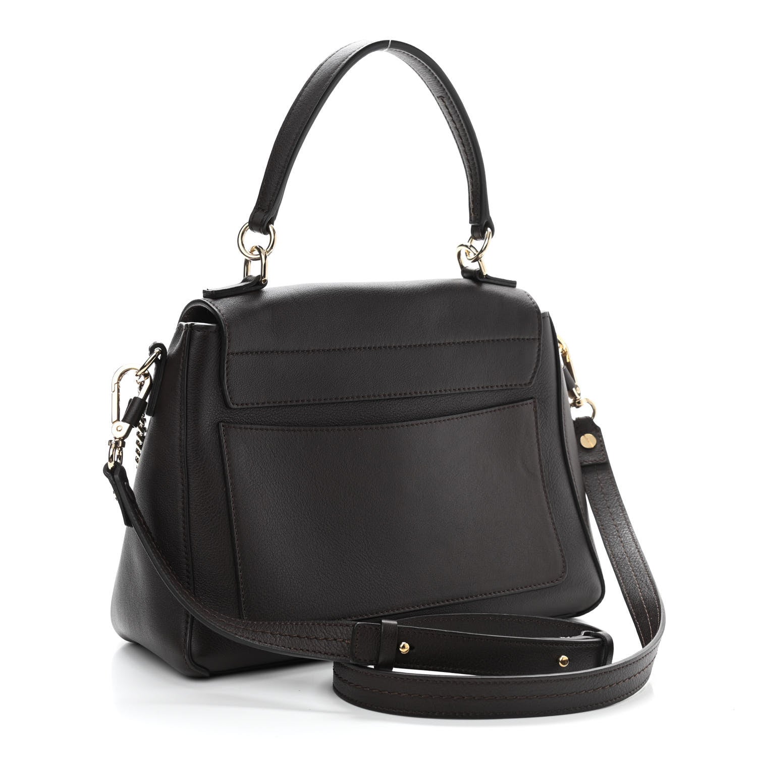 Chloe Calfskin Small Faye Day Shoulder Bag Carbon Brown 3 of 12