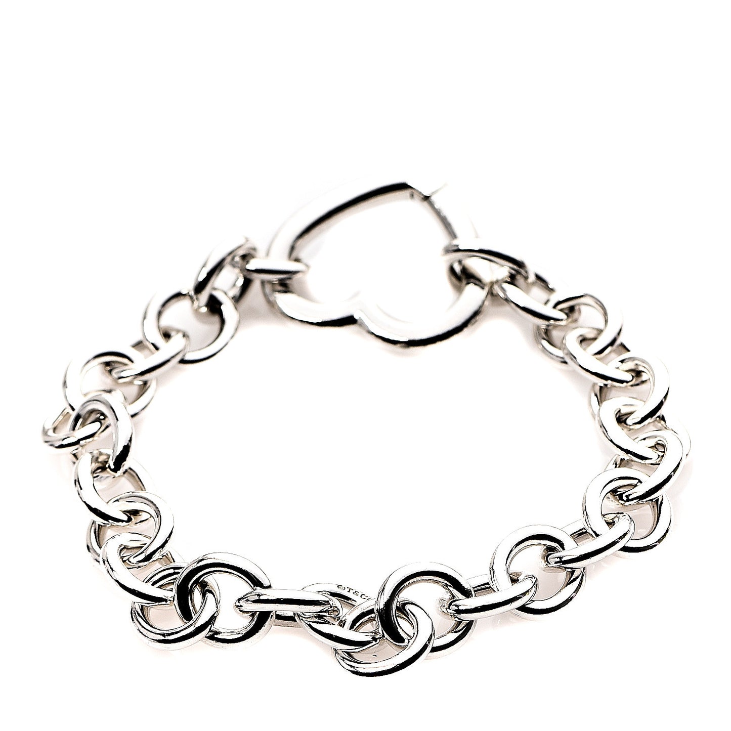 Sterling Silver Open Heart Clasp Bracelet