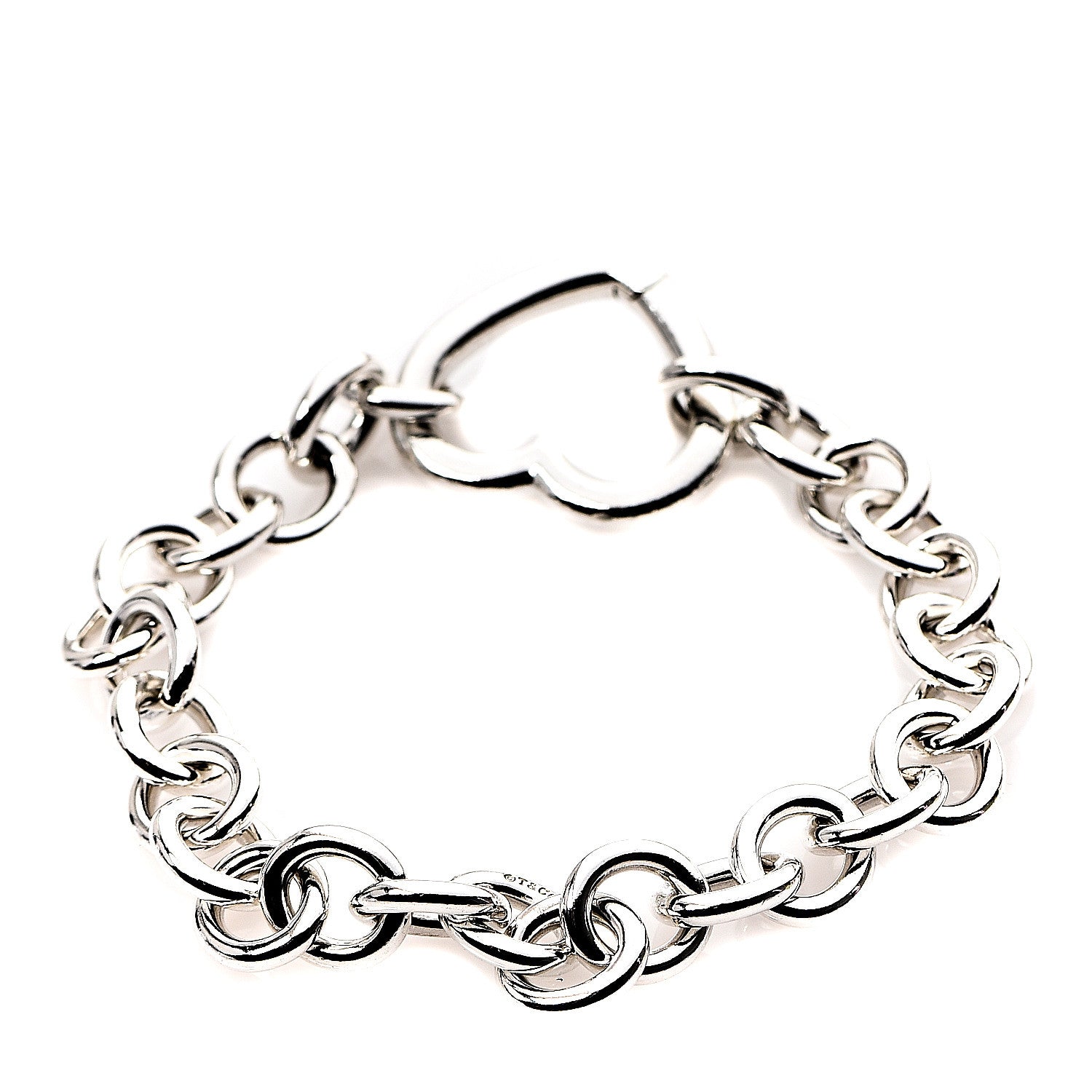 Tiffany Sterling Silver Open Heart Clasp Bracelet 2 of 3