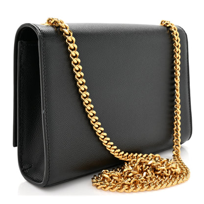 Saint Laurent Grain De Poudre Small Monogram Kate Satchel Black 3 of 12