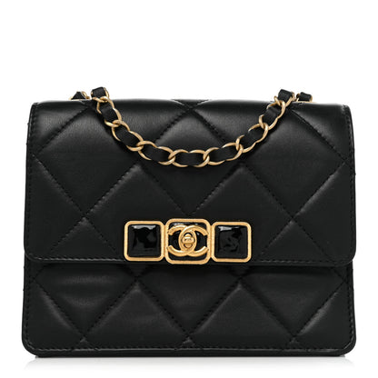 Chanel Calfskin Resin Quilted Mini Flap Black 1 of 20