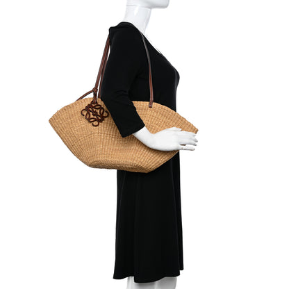 Loewe Calfskin Raffia Paulas Ibiza Small Basket Tote Bag Natural Tan 2 of 11