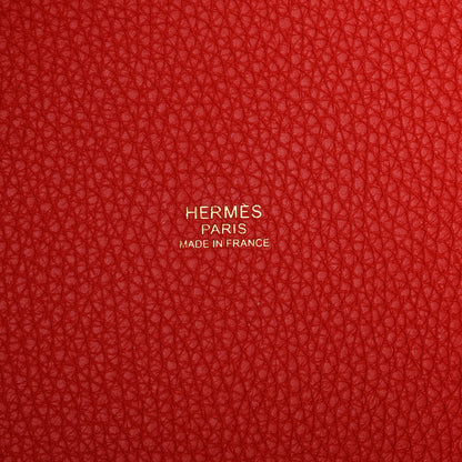 Hermes Taurillon Clemence Picotin Lock 22 MM Rouge de Coeur 6 of 11