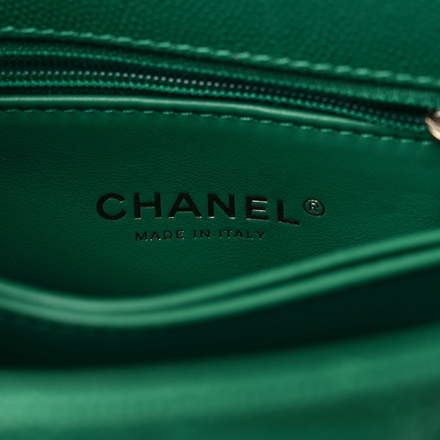 Caviar Quilted Extra Mini Coco Handle Flap Green