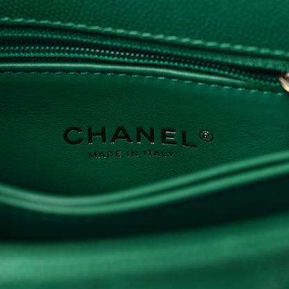 Chanel Caviar Quilted Extra Mini Coco Handle Flap Green 6 of 11