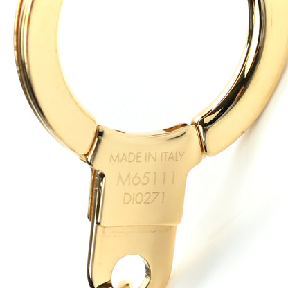 Louis Vuitton Brass Enamel Fleur De Monogram Bag Charm Chain Gold 4 of 5