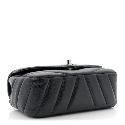 Chanel Caviar Chevron Quilted Small Single Flap Black 4 of 11