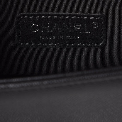 Chanel Caviar Chevron Quilted Small Boy Flap Black 6 of 8