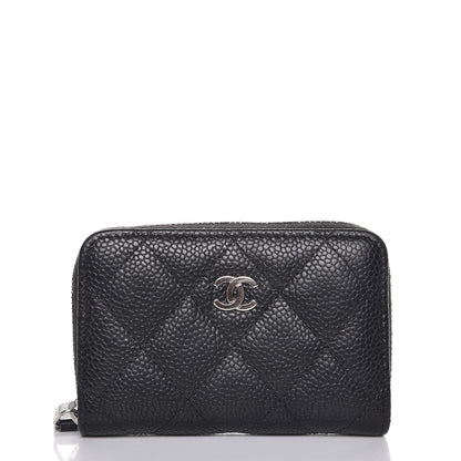 Chanel Caviar Quilted Zip Coin Purse Black 1 of 8