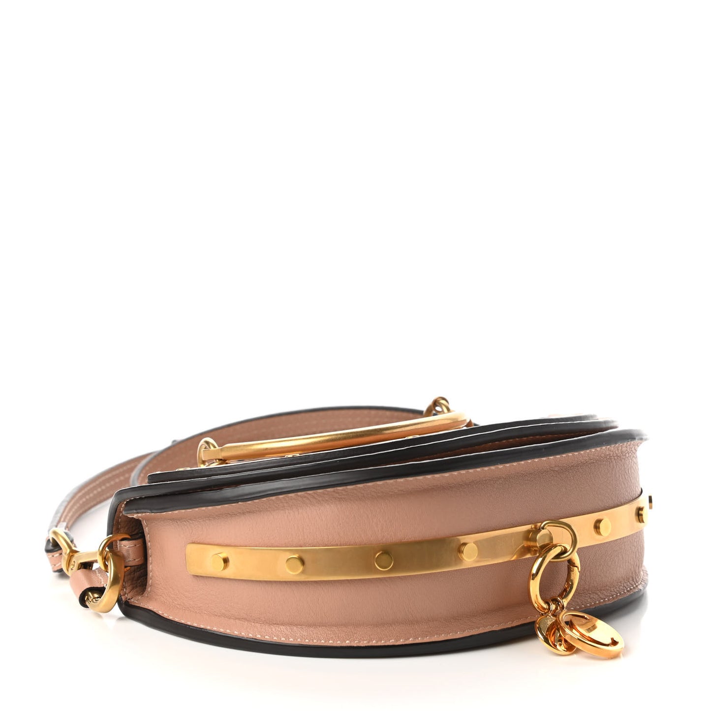 Calfskin Small Nile Bracelet Minaudiere Bag Biscotti Beige