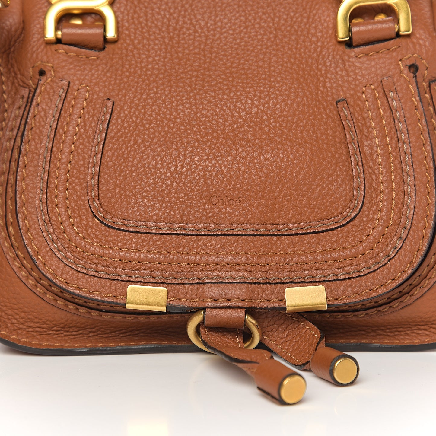 Calfskin Mini Marcie Satchel Tan