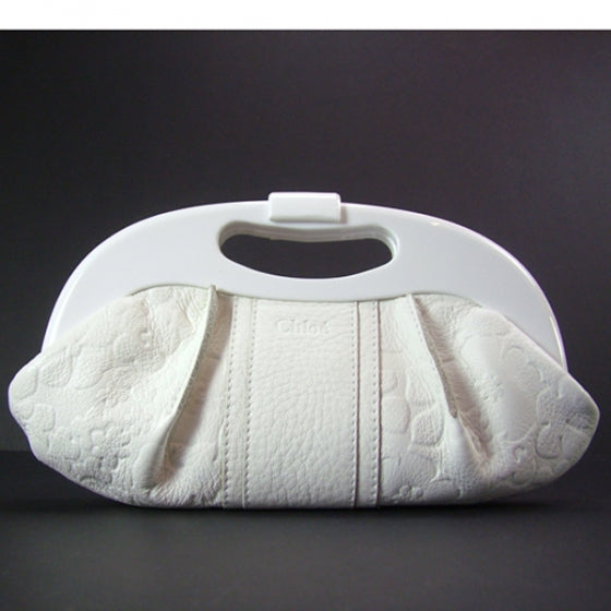 Leather Small Clutch White