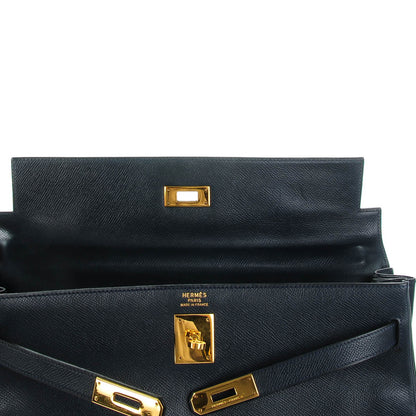 Hermes Courchevel Kelly Retourne 35 Bleu Marine 18 of 27