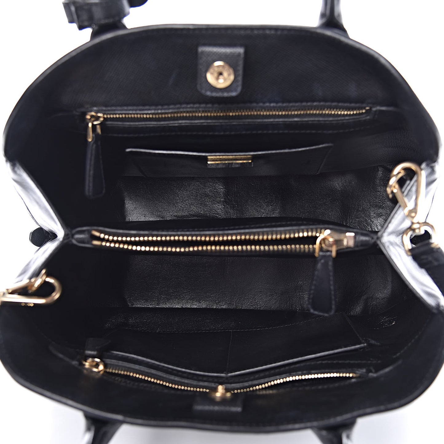 Saffiano Cuir Open Promenade Tote Black