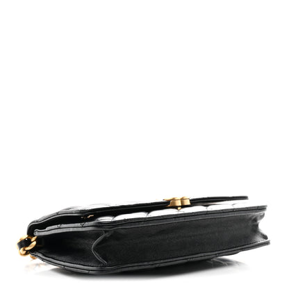 Chanel Lambskin Resin Quilted Wallet On Chain WOC Black 4 of 11
