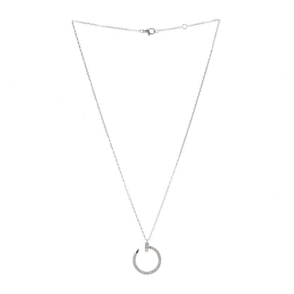 Cartier 18K White Gold Diamond Juste Un Clou Paved Pendant Necklace 3 of 7