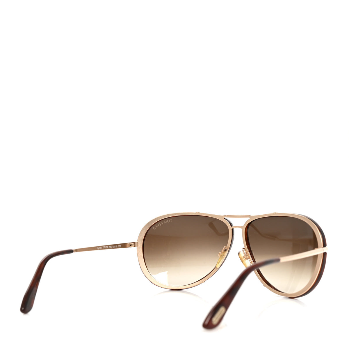 Tom Ford Cyrille Aviator Sunglasses TF109 Tortoise 4 of 7