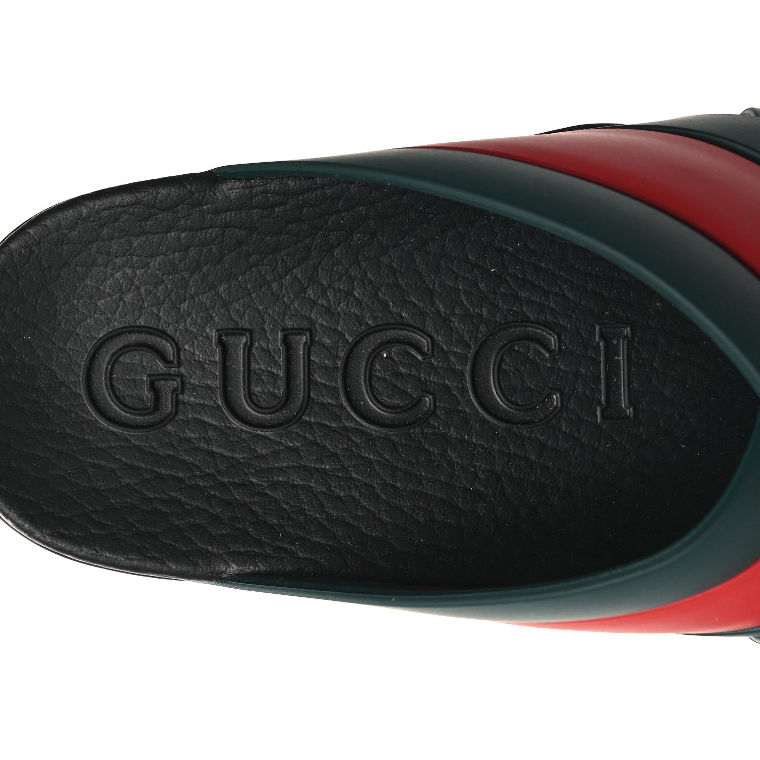 Gucci Rubber Web Mens Criss Cross Slide Sandals 35 Green Red 8 of 9