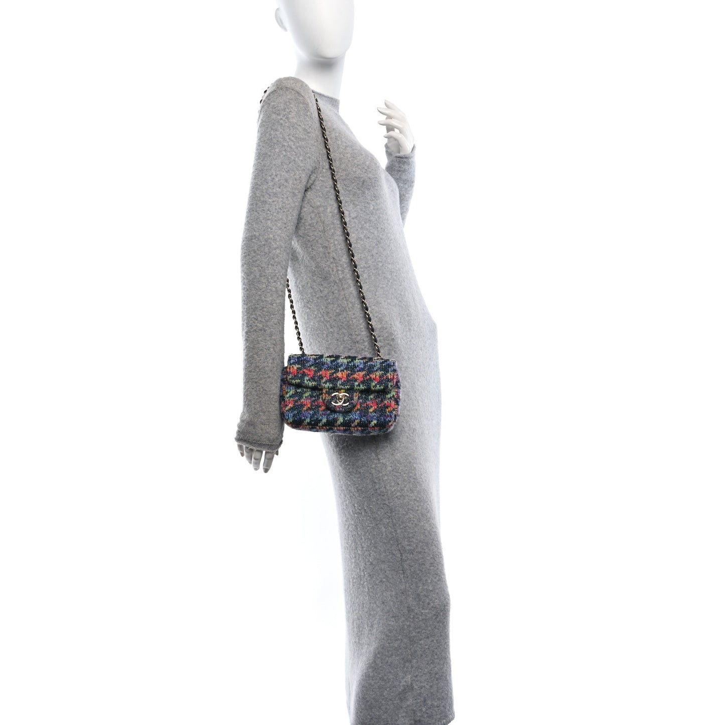 Knit Mini Rectangular Flap Multicolor