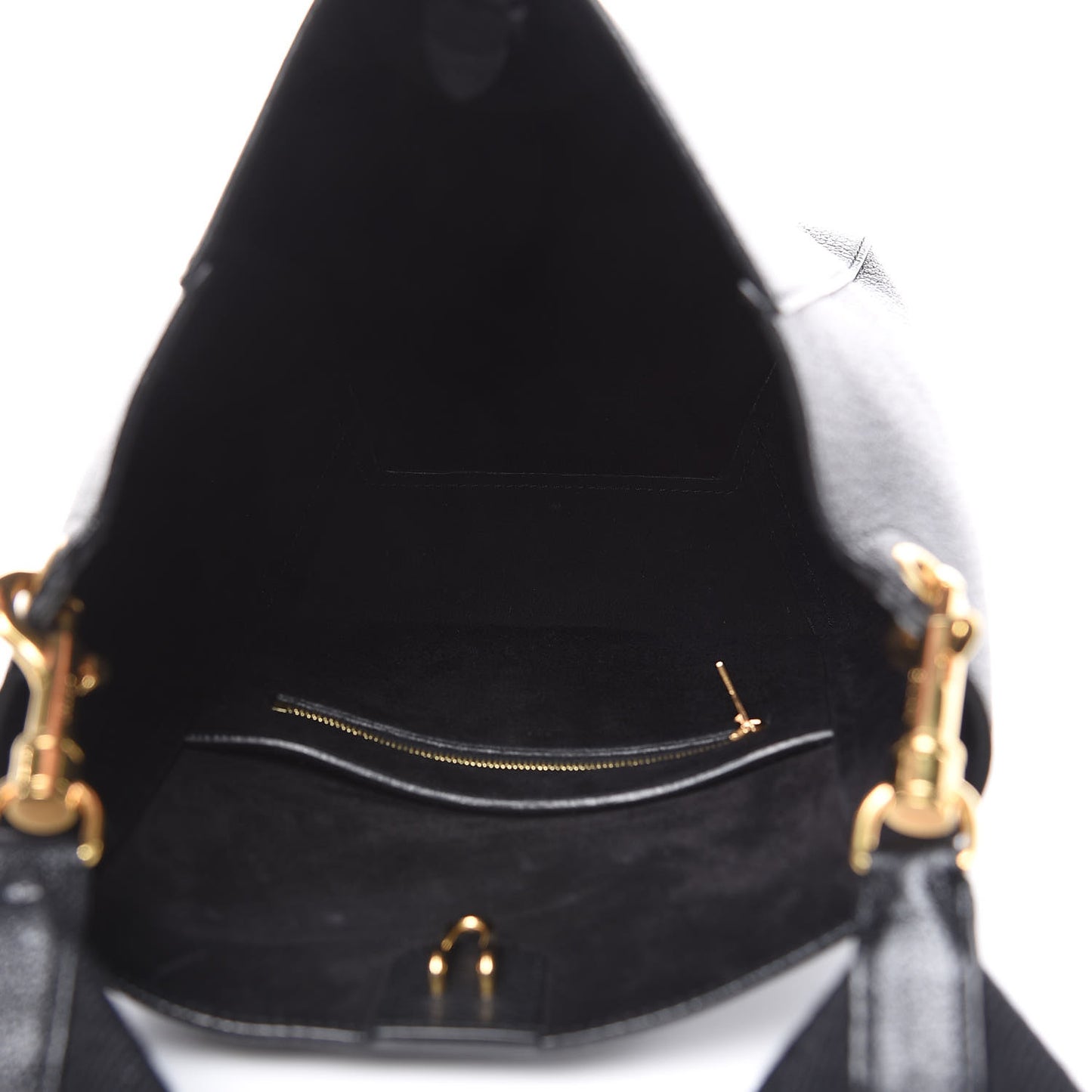 Soft Grained Calfskin Small Sangle Bucket Bag Black