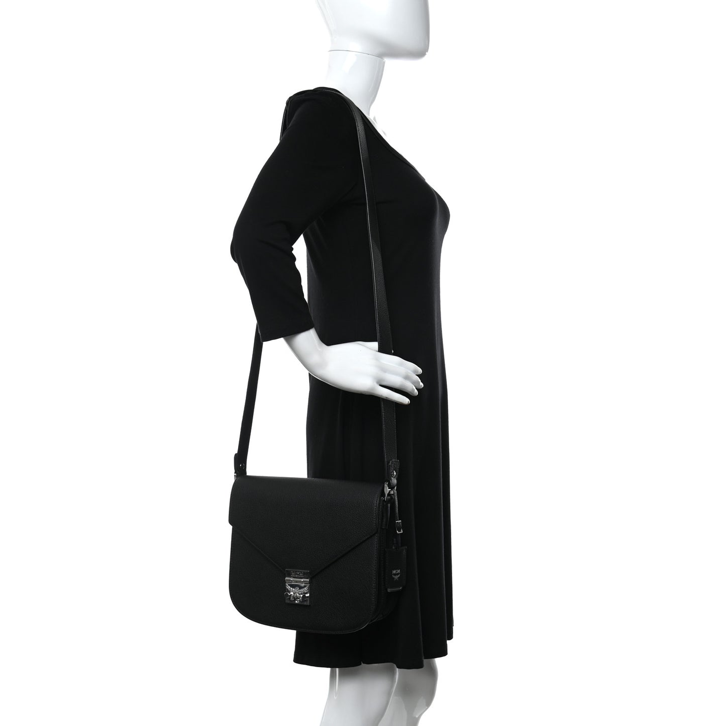 Grained Calfskin Patricia Park Avenue Crossbody Bag Black