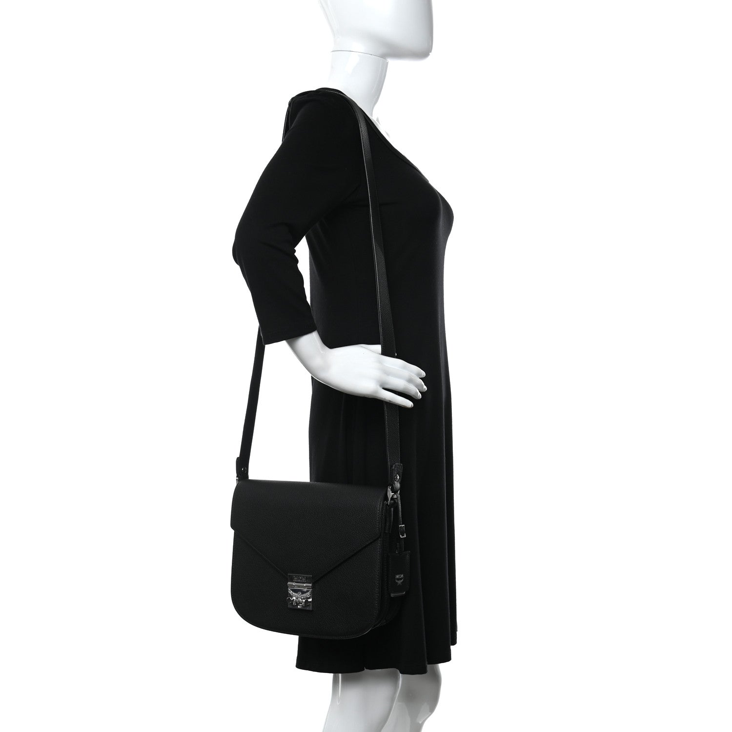 MCM Grained Calfskin Patricia Park Avenue Crossbody Bag Black 2 of 10