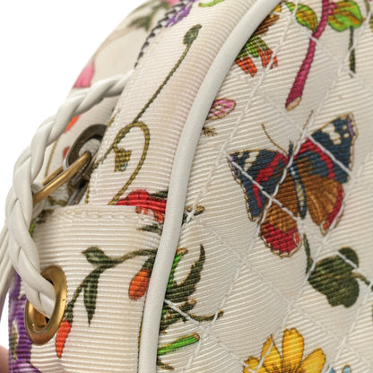 Gucci Canvas Flora Floral Trapuntata Mini Zumi Dome Shoulder Bag White 13 of 15