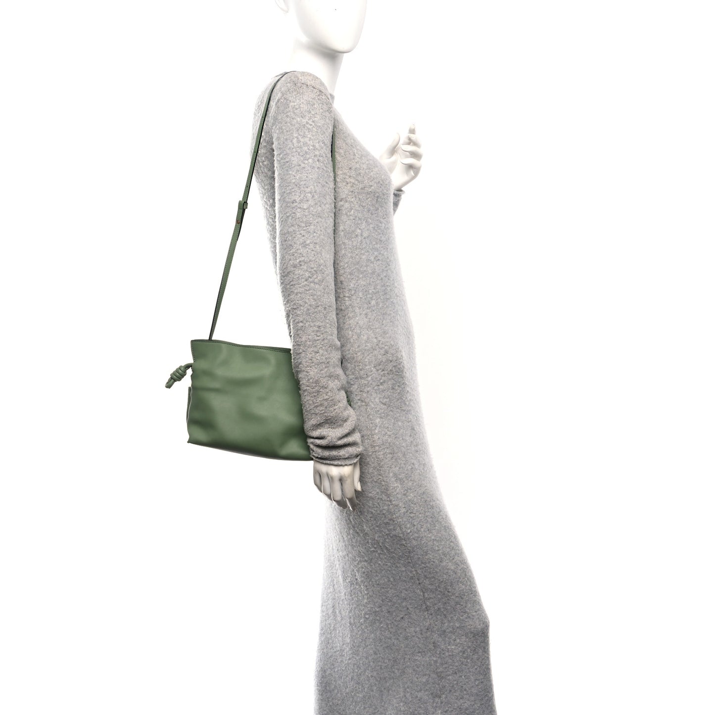 Calfskin Mini Flamenco Knot Clutch Rosemary