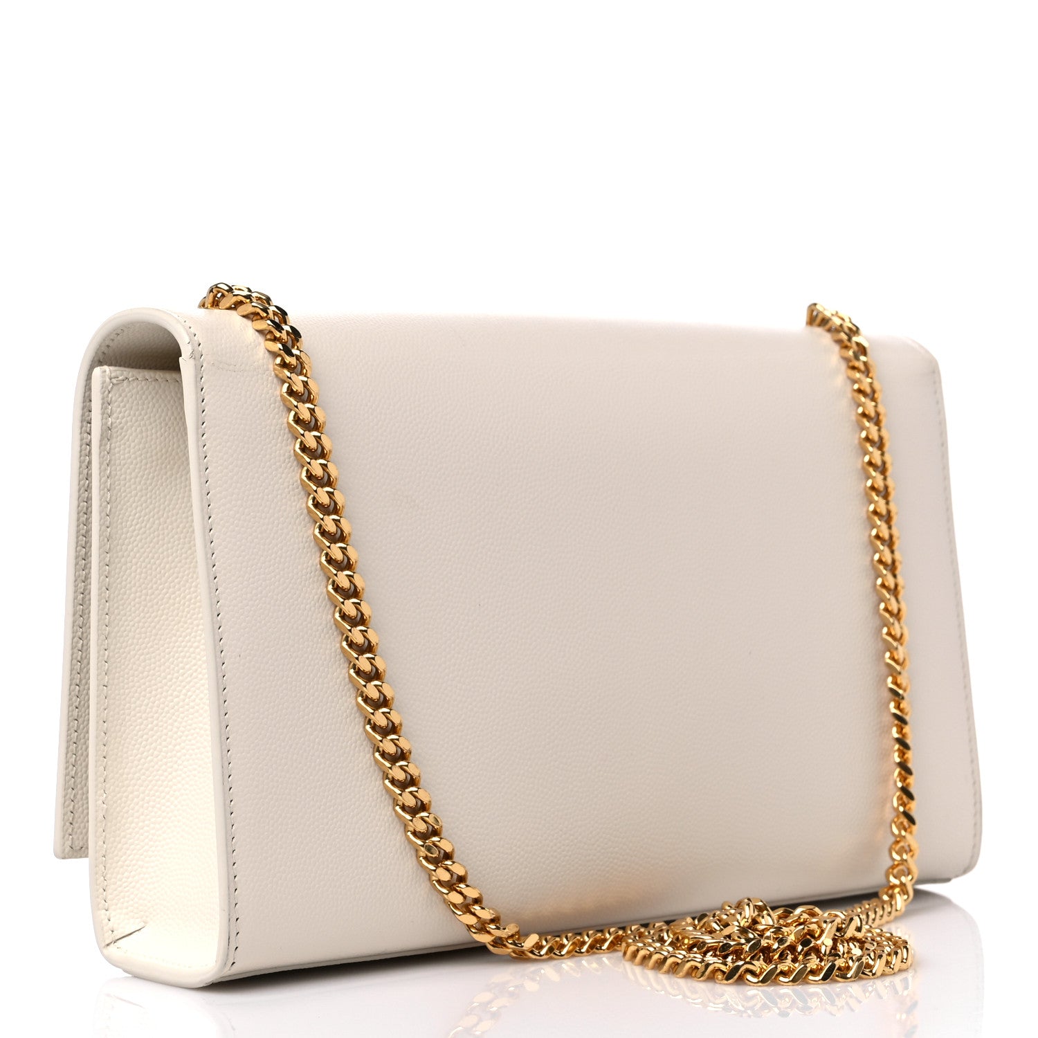 Saint Laurent Grain De Poudre Medium Classic Monogram Kate Satchel Blanc Vintage 3 of 13