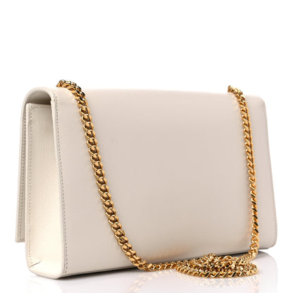 Saint Laurent Grain De Poudre Medium Classic Monogram Kate Satchel Blanc Vintage 3 of 13