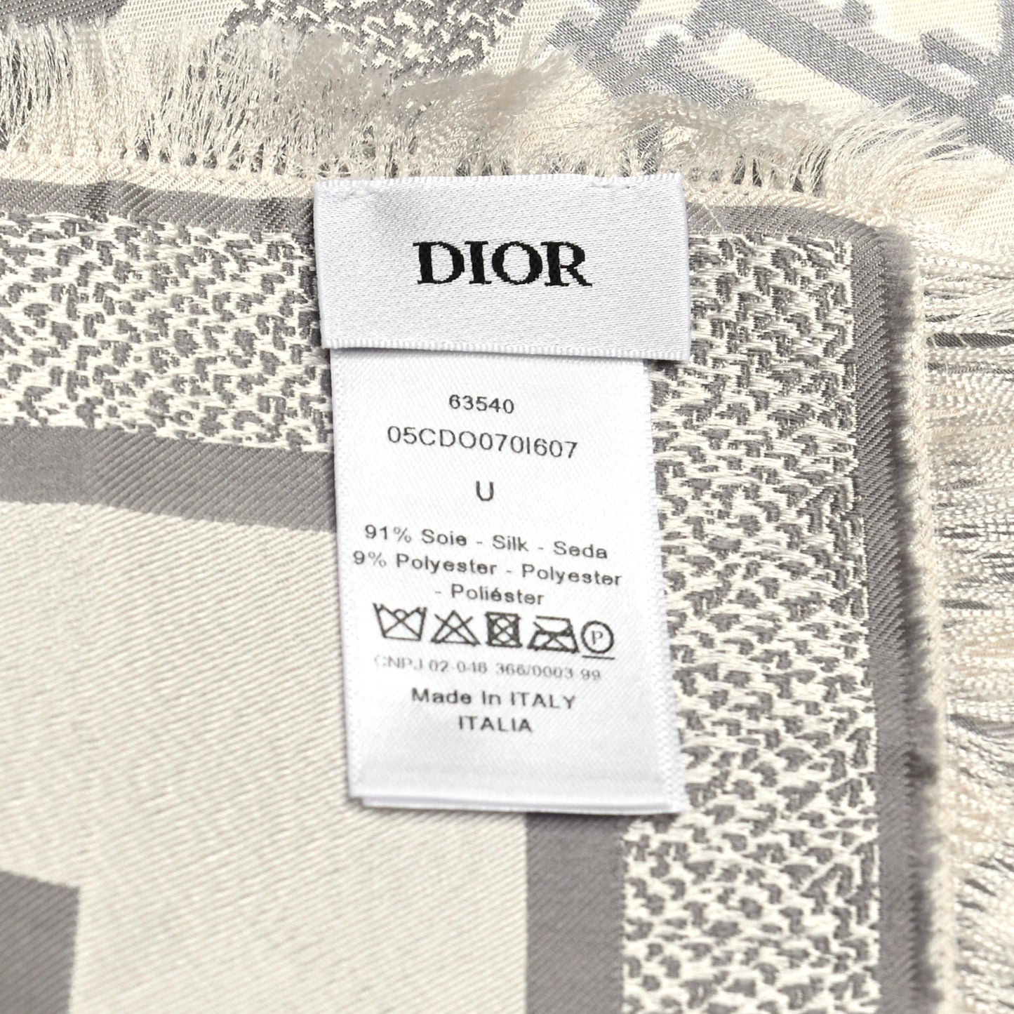 Silk Oblique Scarf Grey
