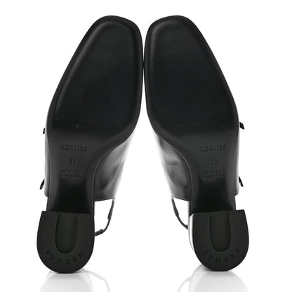 Hermes Goatskin Jackie 50 Pumps 36 Black 5 of 9